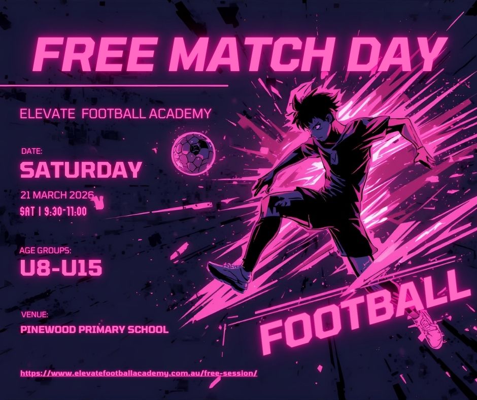 Free Match Day - Saturday 21 March 2026, 9:30am, U8-U15, Pinewood Primary School